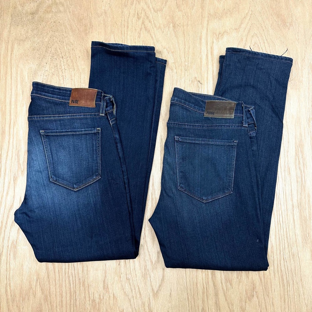 LOT x2 Mens PAIGE Federal Stretch Slim Fit Dark Wash Denim Jeans 32 x 30